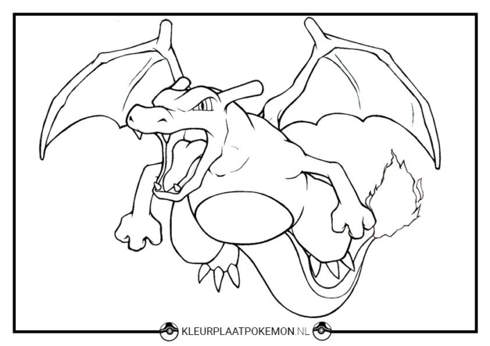 Charizard kleurplaat
