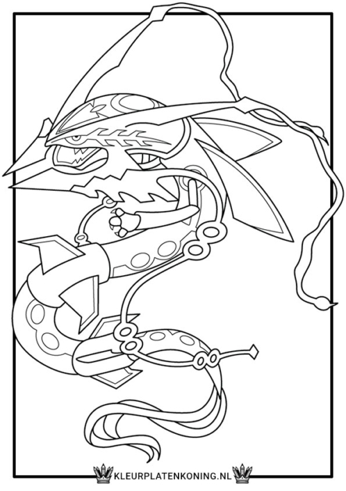 Kleurplaat Mega Rayquaza