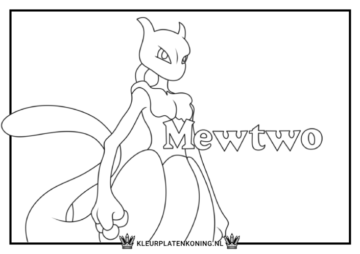 Kleurplaat Mewtwo